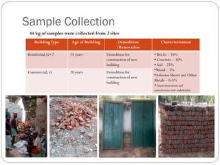 Demolition Survey Example Construction and Demolition Waste – Preliminary Survey Results | PDF