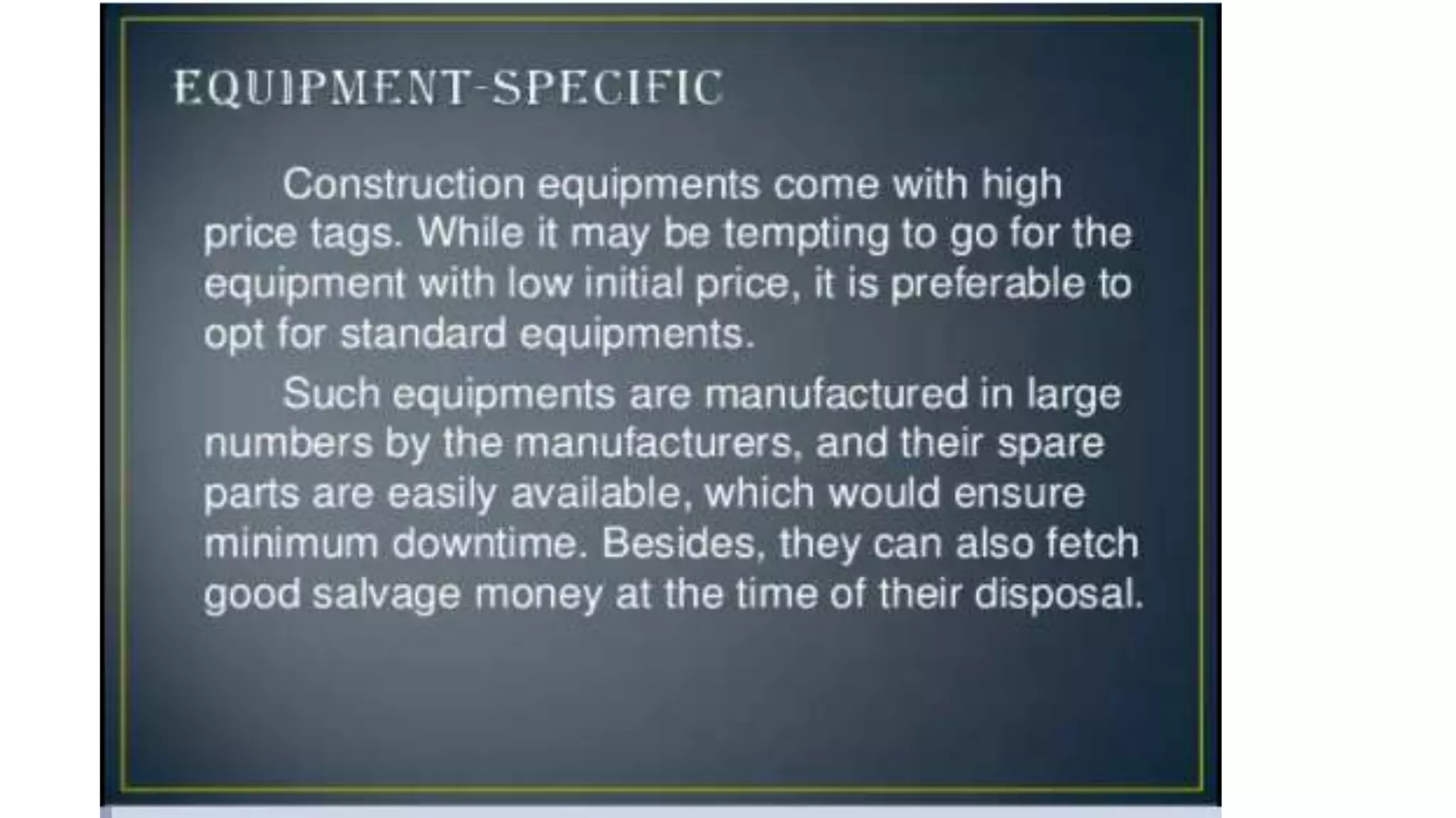 Construction equipment- classification, factors affecting its selection.pptx