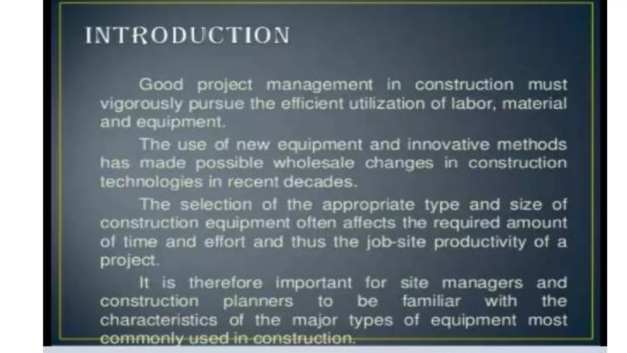 Construction equipment- classification, factors affecting its selection.pptx