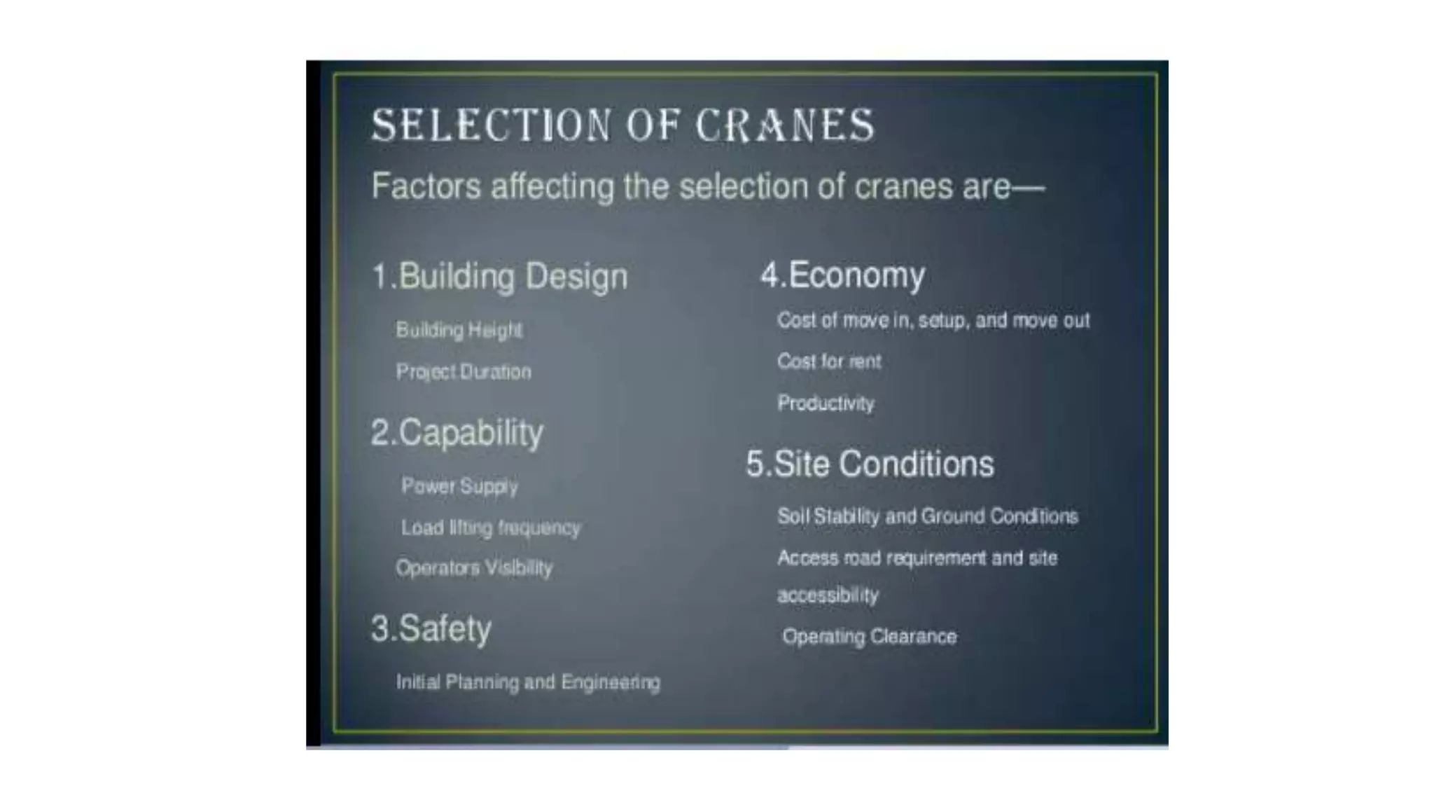 Construction equipment- classification, factors affecting its selection.pptx