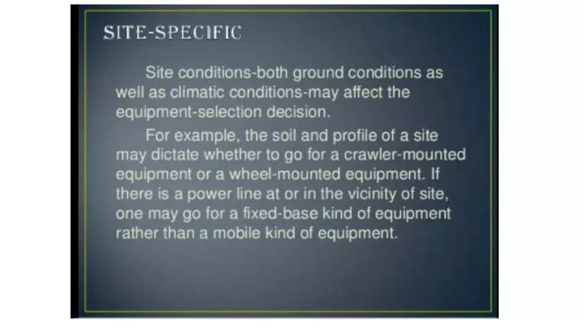 Construction equipment- classification, factors affecting its selection.pptx