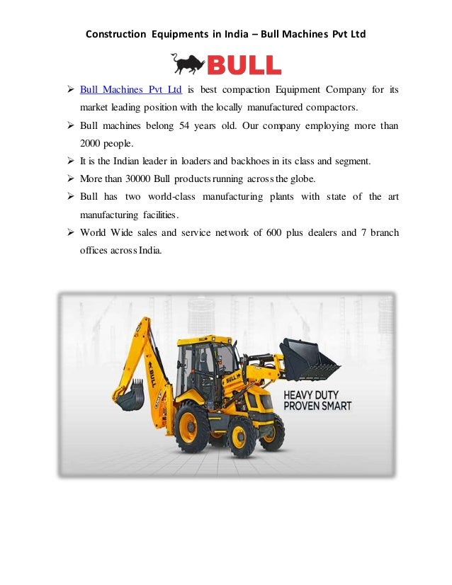 Construction Equipments in India