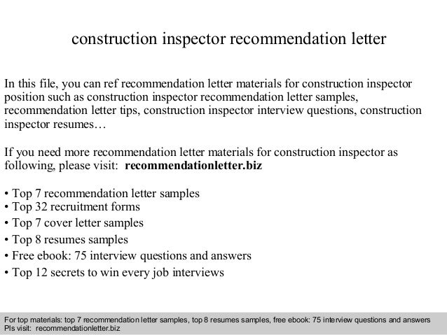 construction inspector resumes