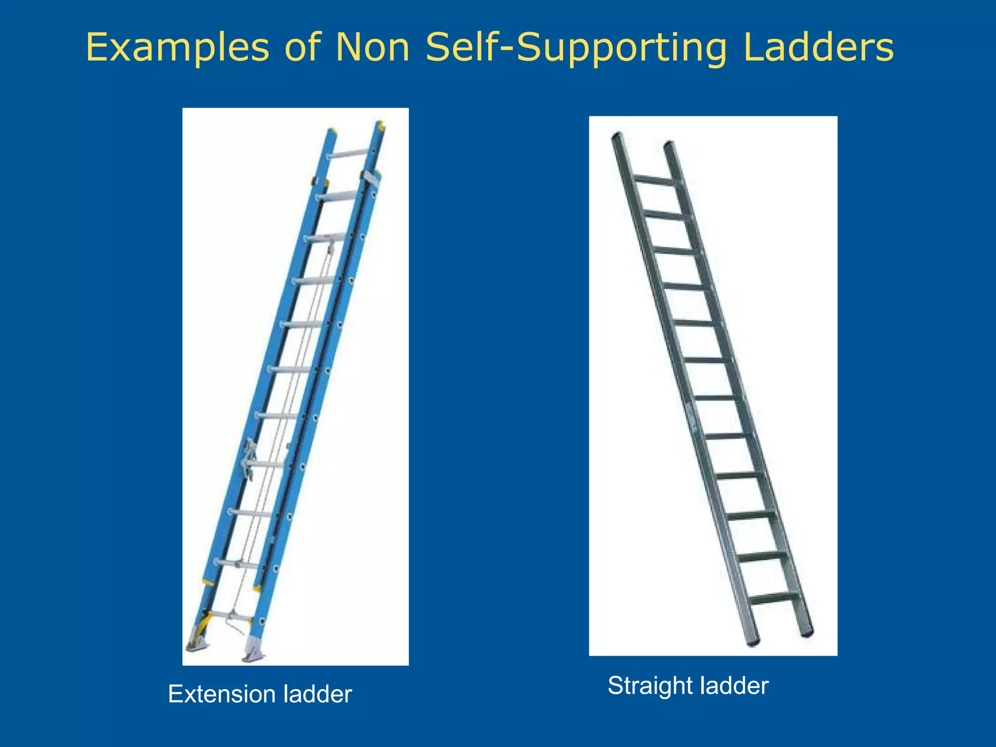 Examples of Non Self-Supporting Ladders
Extension ladder Straight ladder
 