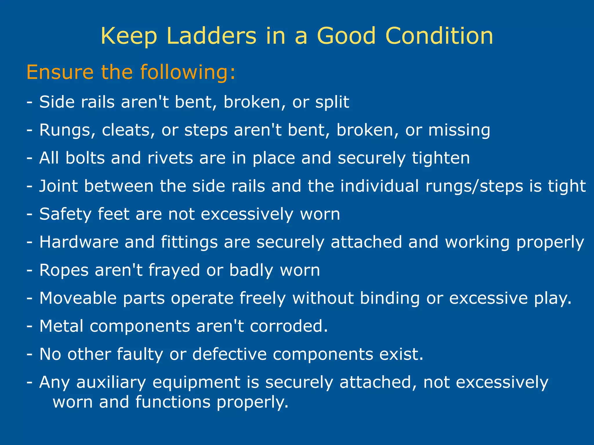 Ladder With Missing Rivets ConstructionLadderSafety xxx.ppt