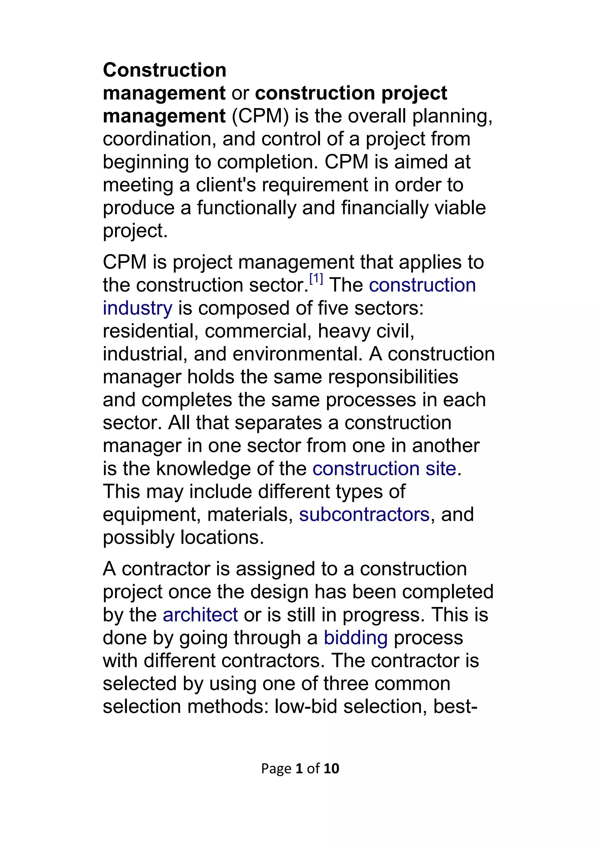 Construction management | DOCX