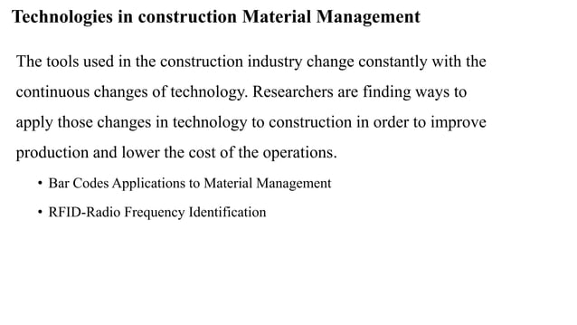 Construction Material Management | PPTX | Civil Engineering Industry ...