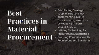construction material procurement in India | PPT | Free Download