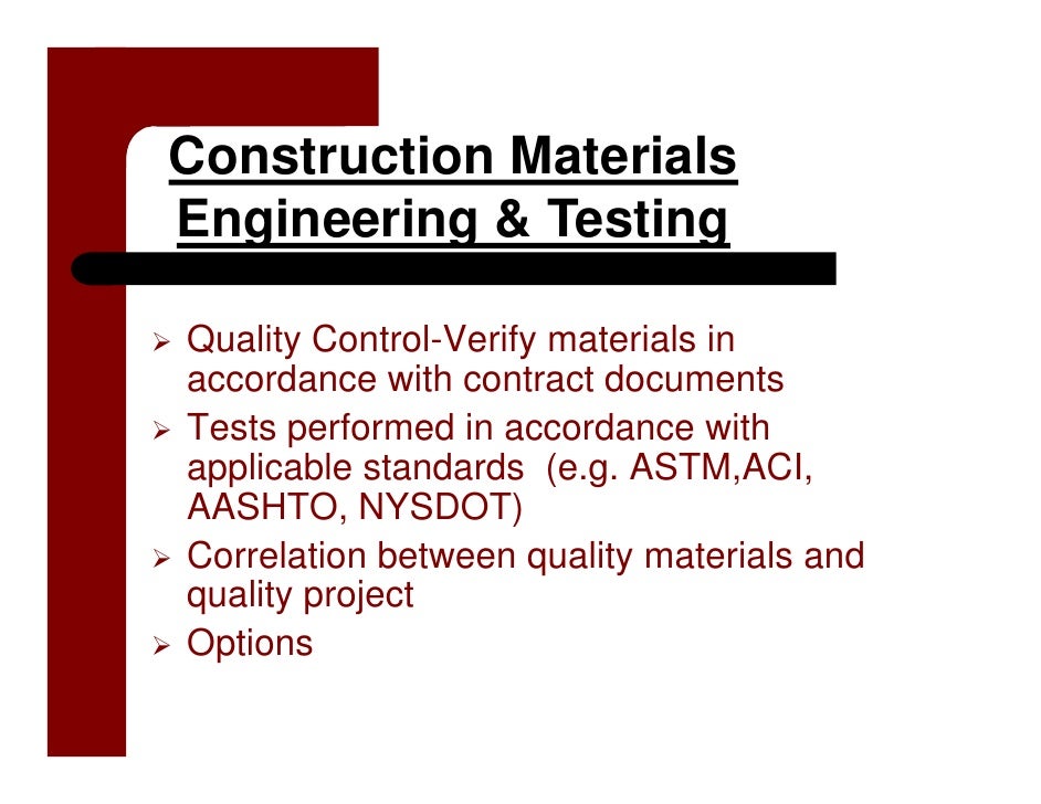 Construction Materials Engineering and Testing