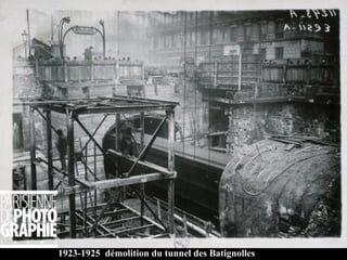1923-1925  démolition du tunnel des Batignolles 