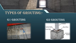 Types of grouting:-
G1 GROUTING G2 Grouting
 