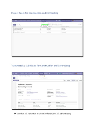 Odoo Construction Module Construction odoo | PDF