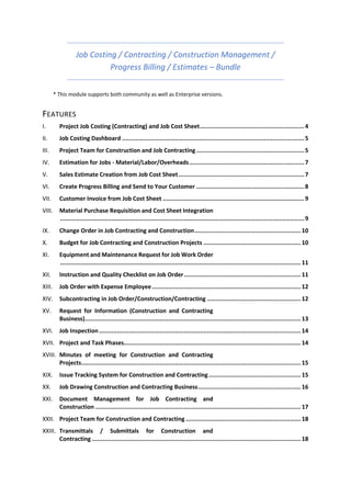 Odoo Construction Module Construction odoo | PDF