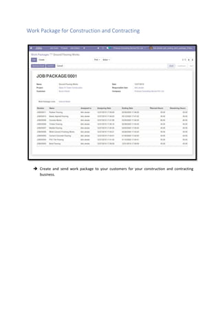 Odoo Construction Module Construction odoo | PDF