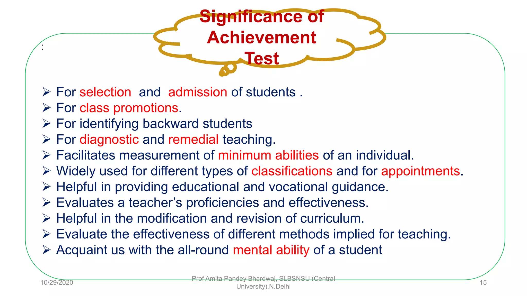 Construction of Achievement Test | PPTX