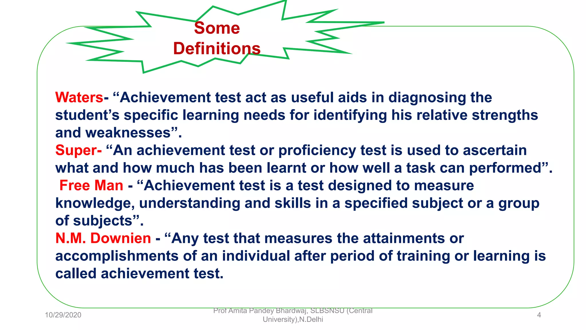 Construction of Achievement Test | PPTX