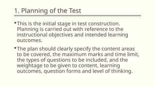 CONSTRUCTION OF ACHIEVEMENT TEST.pptx by Fathimath Hasna AK | PPTX