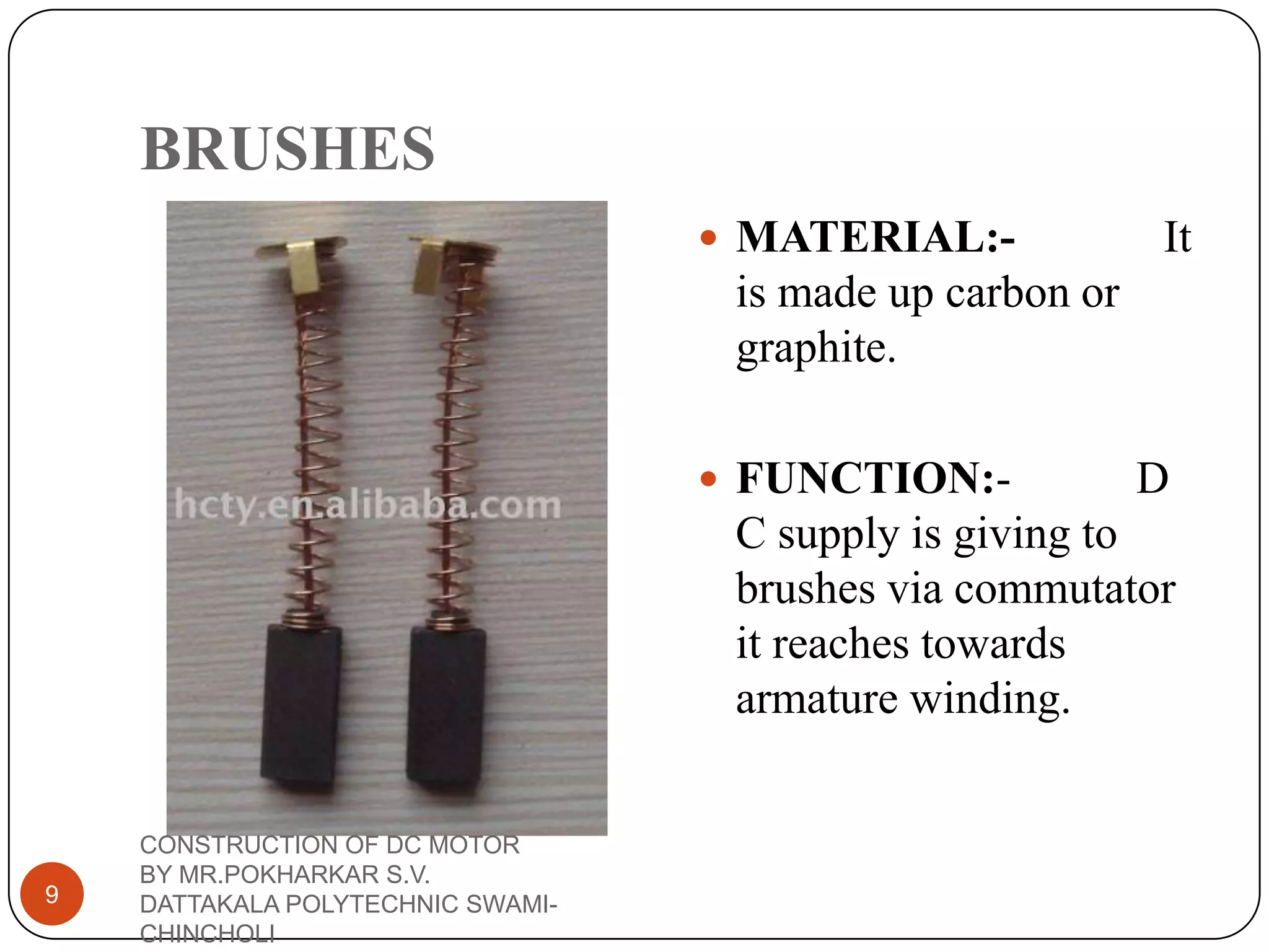 Construction of dc motor induction training programme-phase-i | PPTX