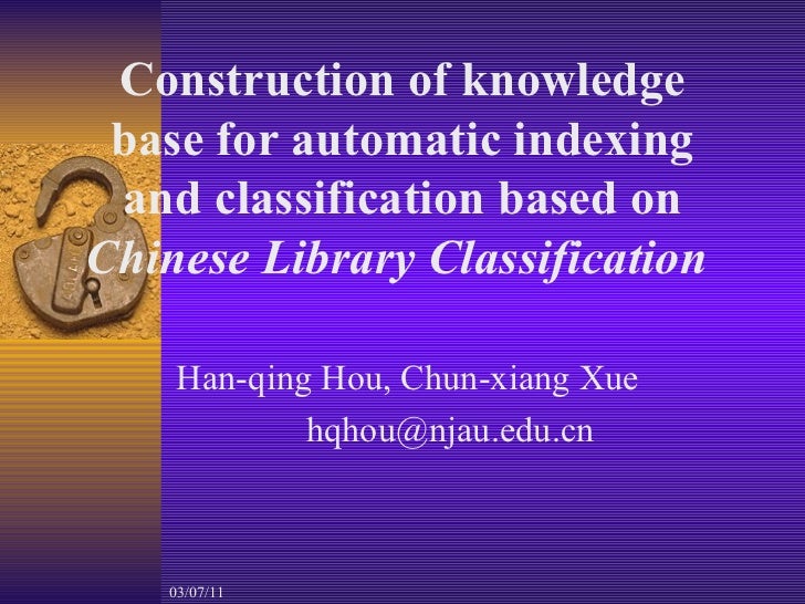 Construction of knowledge base for automatic indexing and classificat…