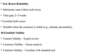 Construction and Validation of a Likert Scale for Student Research” | PPTX