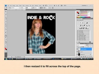 I then resized it to fill across the top of the page. 