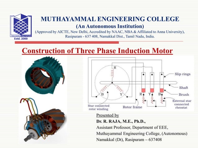 Construction of three phase induction motor | PDF