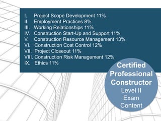 Constructor Certification Benefits to Project Owners PPT