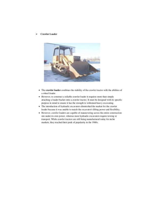Construction plant and equipment notes