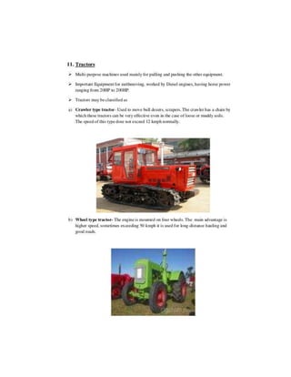 Construction plant and equipment notes