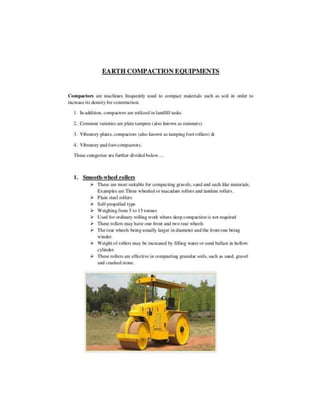 Construction plant and equipment notes