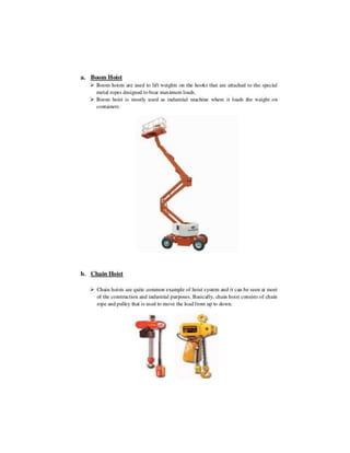 Construction plant and equipment notes