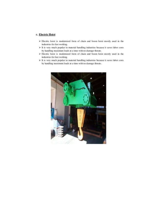 Construction plant and equipment notes