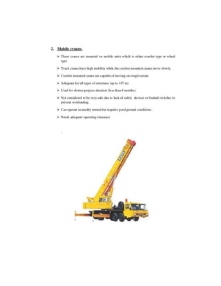 Construction plant and equipment notes
