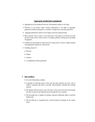 Construction plant and equipment notes