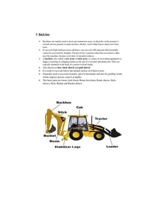 Construction plant and equipment notes