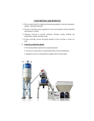 Construction plant and equipment notes