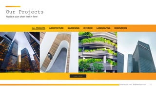 12
Construction Presentation
Our Projects
Replace your short text in here
ALL PROJECTS ARCHITECTURE GARDENING INTERIOR LANDSCAPING RENOVATION
LOAD MORE
 