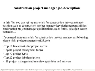 Construction Project Manager