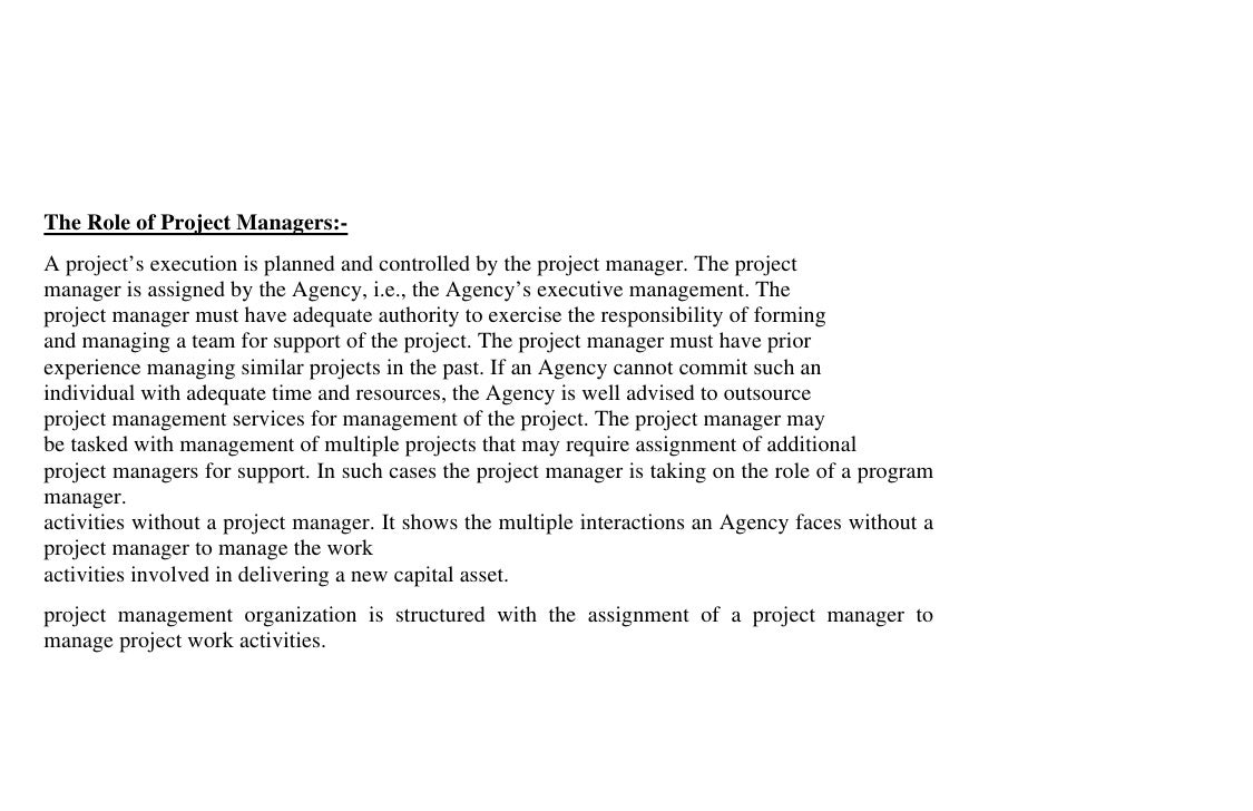 Project management assignment construction