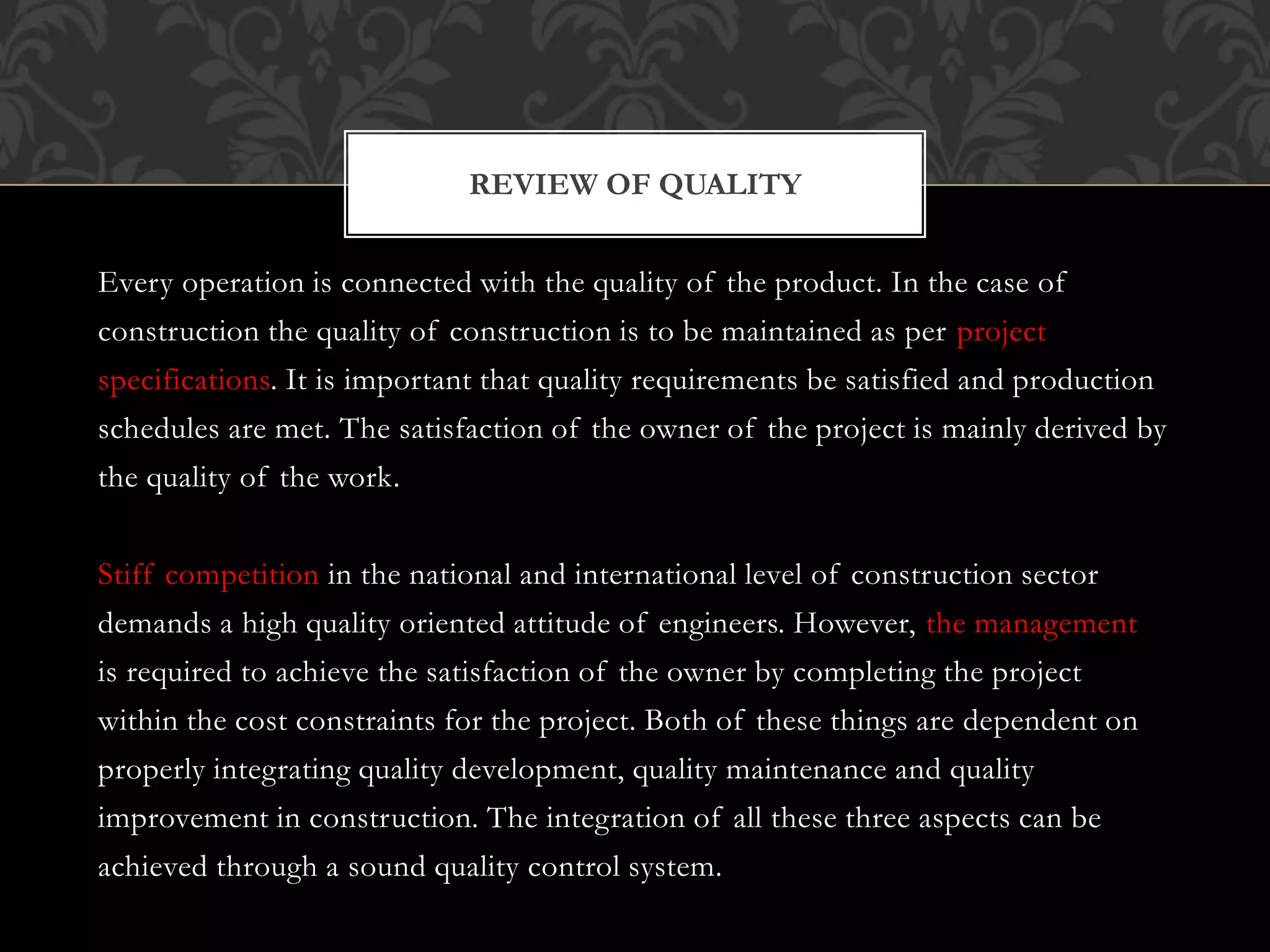 Construction quality control inspection program (qcip) | PPTX