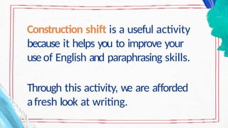 construction shift English Language 2026 | PPTX