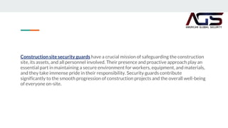 Construction Site Security Guard Services Company | PPTX