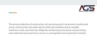 Construction Site Security Guard Services Company | PPTX