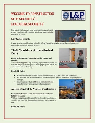 Comprehensive Construction Site Security Solutions by L&P Global ...