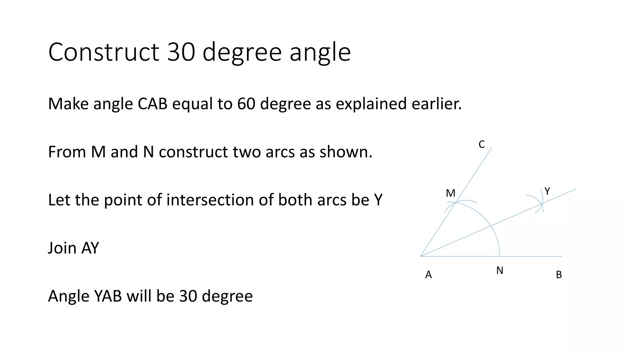 Constructions of basic angles | PPTX