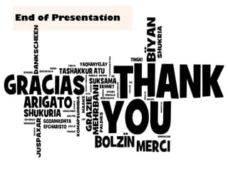 End of Presentation
 