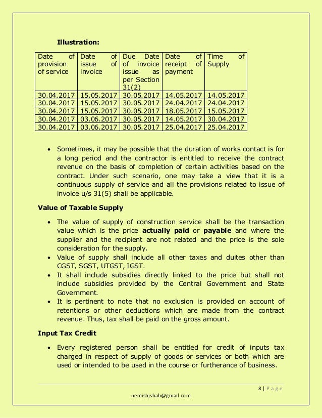 Construction Service under GST
