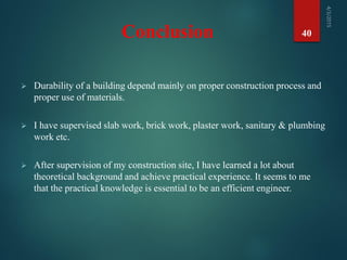 Consruction Conclusion Construction work of a multi storied residential building | PDF