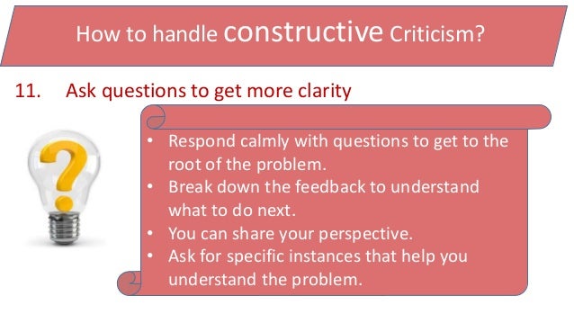 How Do You Respond To Constructive Criticism Constructive criticism