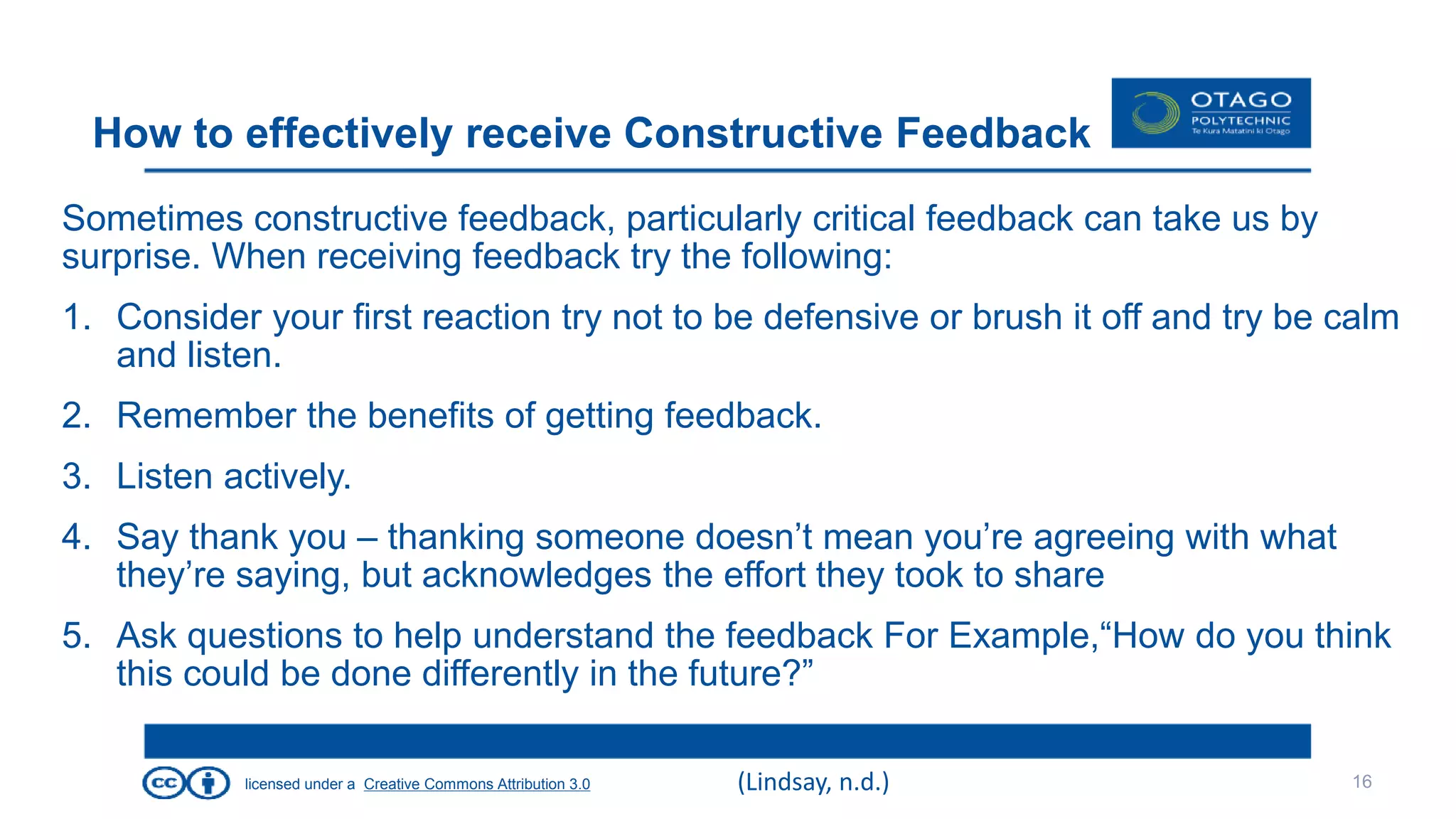 Giving And Receiving Effective Feedback Giving and Receiving Constructive Feedback Powerpoint | PPT